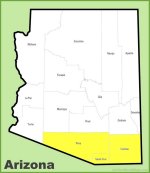 Map of Arizona Highlighting Southern Arizona